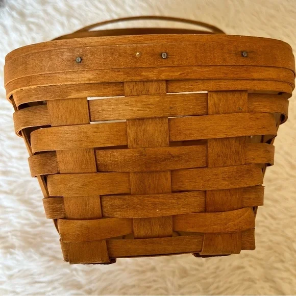 Longaberger Gathering Basket Signed LD1991 Double Swing Handles Maple 12W 5.5D - Picture 2 of 6